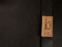 Load image into Gallery viewer, signature hot stamped detail on leather. handmade in Italy