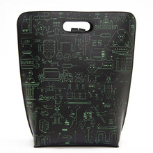 Load image into Gallery viewer, Limited leather backpack whith green hand made serigraphy 