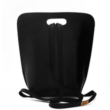 Load image into Gallery viewer, Black leather minimal backpack handmade in italy